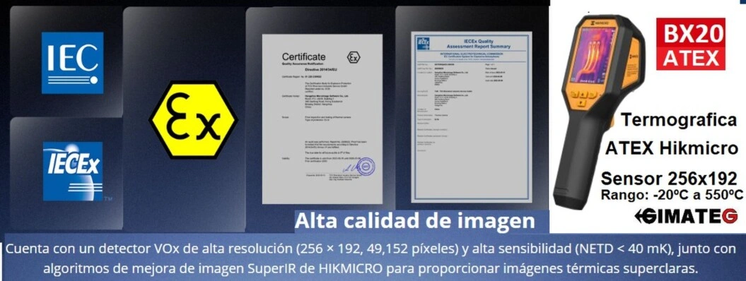 certificado ATEX termica hikmicro BX20 GimateG