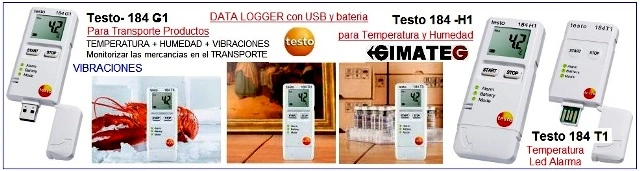 dataloger USB testo 184 aire ambiente y vibracion gimateg