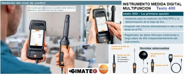 Instrumento medida Calidad AIRE CO2 y Disconfort Testo 480 GimateG