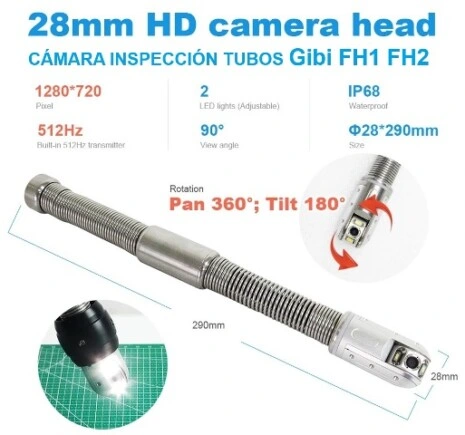 camara giratoria 28mm HD 1280x720 inspeccion tubos GiCam FH2 pro GimateG