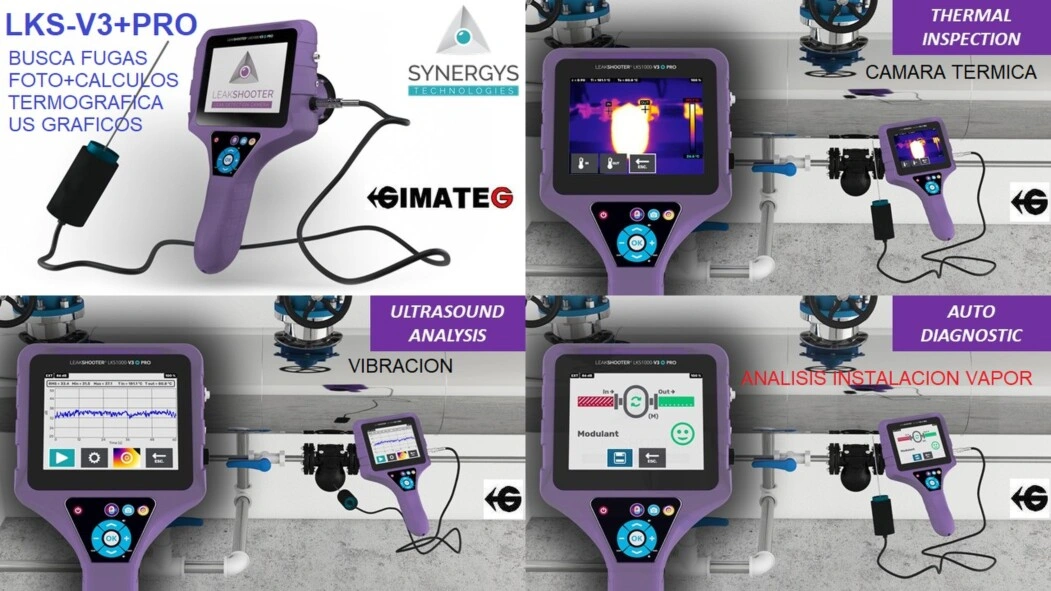 busca fugas aire gas presion y vacio con calculo perdidas LeakShooter V3pro GimateG