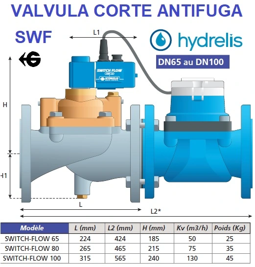 Datos tecnicos valvula antifuga SwitchFlow Dn65 a DN100 gimateg