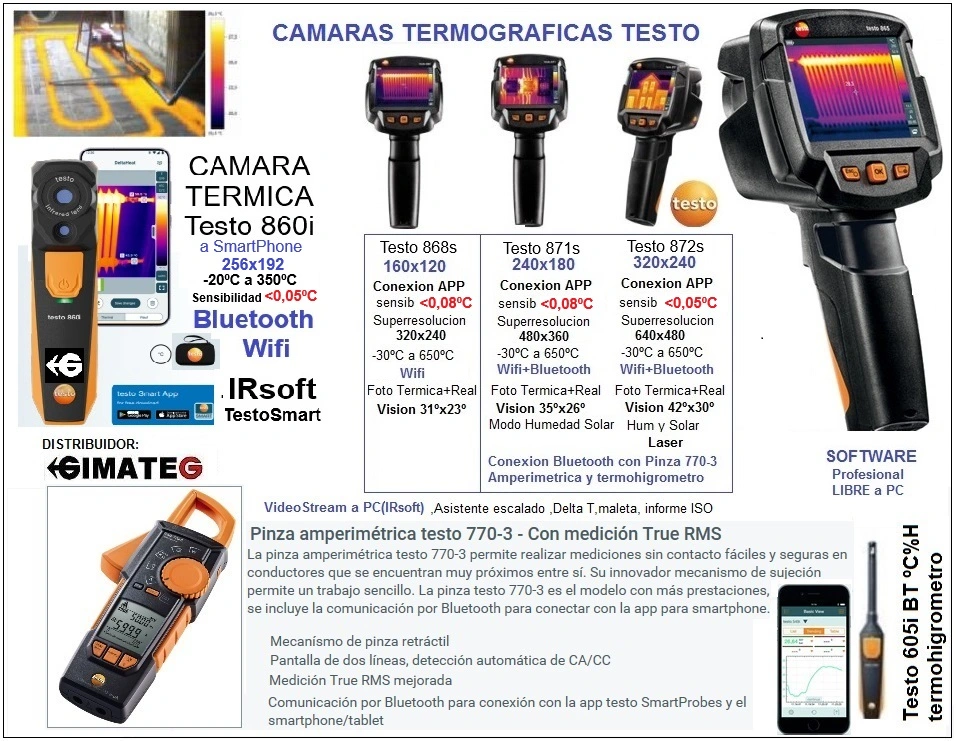 termografia wifi Bluetooth 872s 871s y Wifi 868s testo gimateg