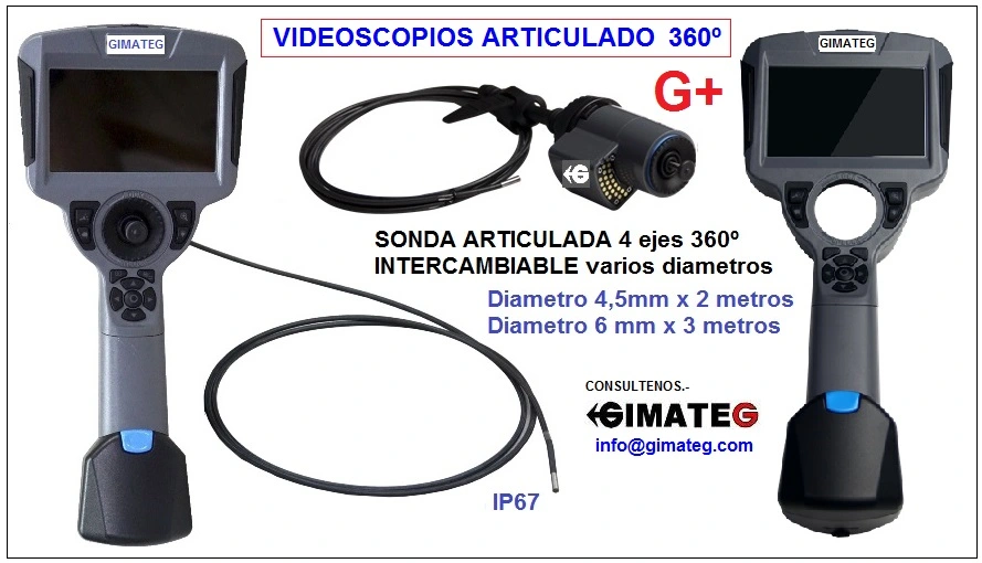 videoscopio articulado 360 grados 4,5mm o 6mm G+ GimateG