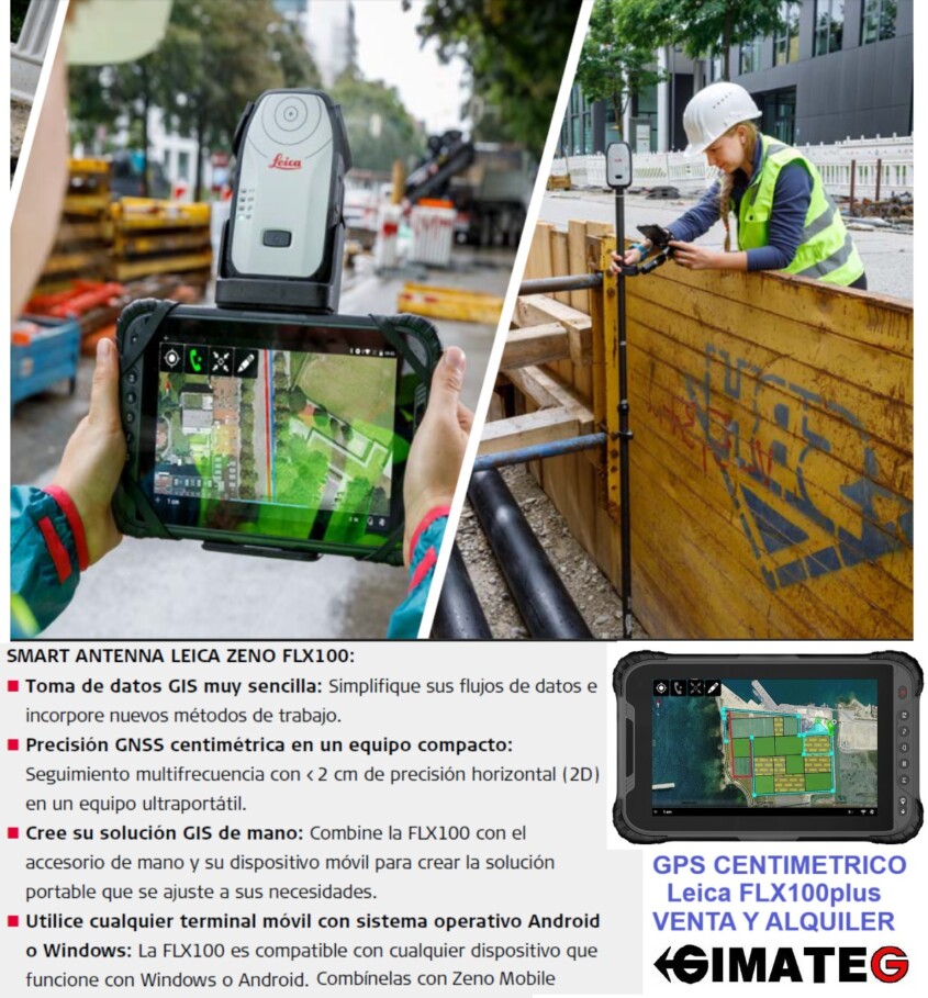 alquiler antena inteligente gps leica zeno FLX100 GPS centimetrico gimateg 