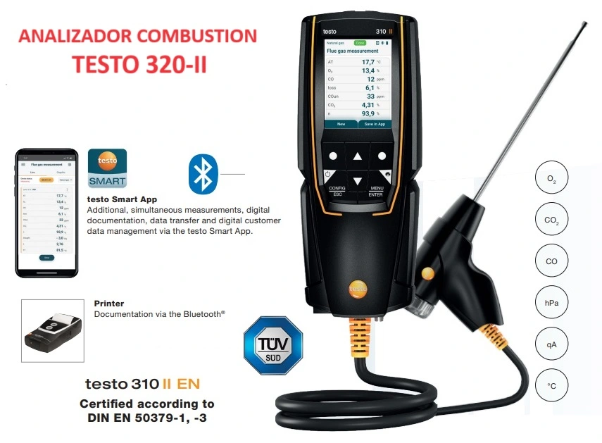 analizador gases combustion  testo 310-2 gimateg distribuidor testo