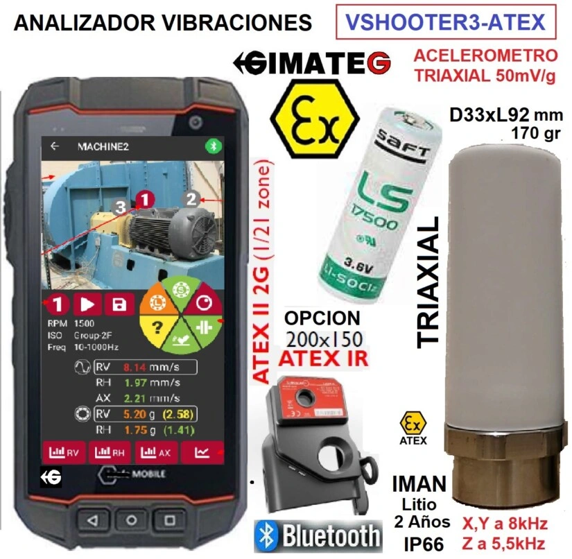Analizador vibraciones y camara termica ATEX VShooter GimateG