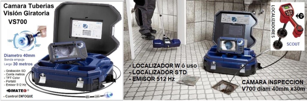 camara inspeccion tubos con vision giratoria Vis-700 gimateg