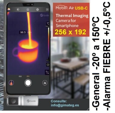 termografica Smartphone MobIR 2T 256x192 USBC guide-gimateg