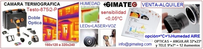 venta alquiler camara termografica testo 875 certificado ENAC gimateg