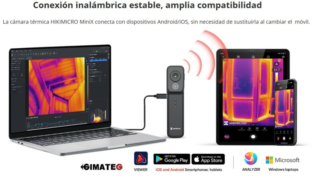 conexion USBC Y WIFI termografica hikmicro miniX gimateC