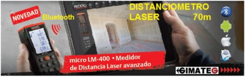 medidor distancia y angulos con bluetooth Ridgid gimateg