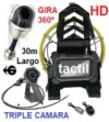 Triple camara tubos giratoria+fija+Videoscopio articulado PTZ gimateg