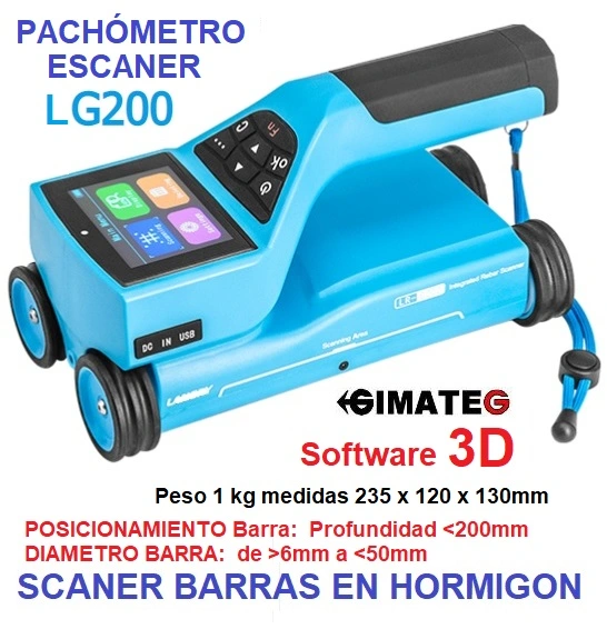 lPACHOMETRO ESCANER localizador BARRAS en Hormigon GimateG