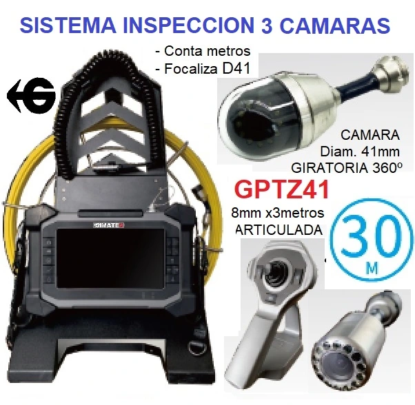 camara triple inspeccion tuberias desde DN15-20 a DN150-200 Gimateg