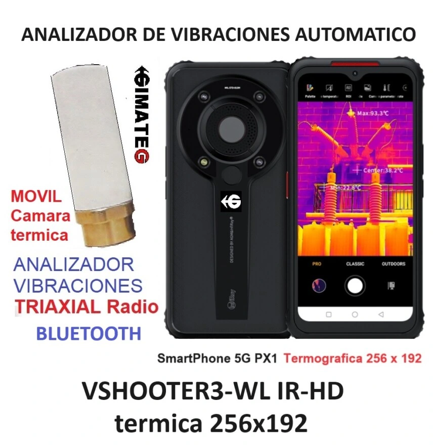 analizador vibracion triaxial foto maquina y color ISO 10816 VSHOOTER GimateG