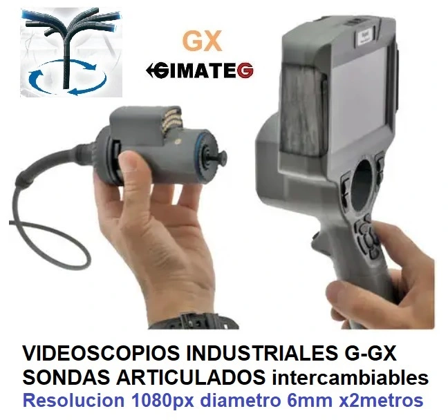 videoscopio industrial articulado 4 ejes 6mm 1080px GX gimateg